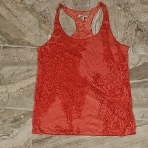 Heritage 1981 Coral Red Racerback Tank with Tonal Print